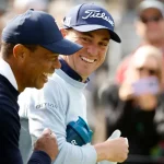 Tiger Woods and Harrison Ford