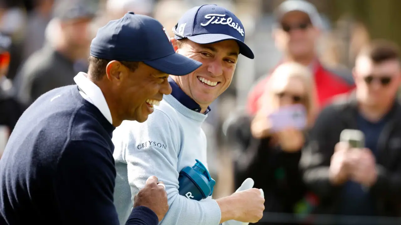 Tiger Woods and Harrison Ford